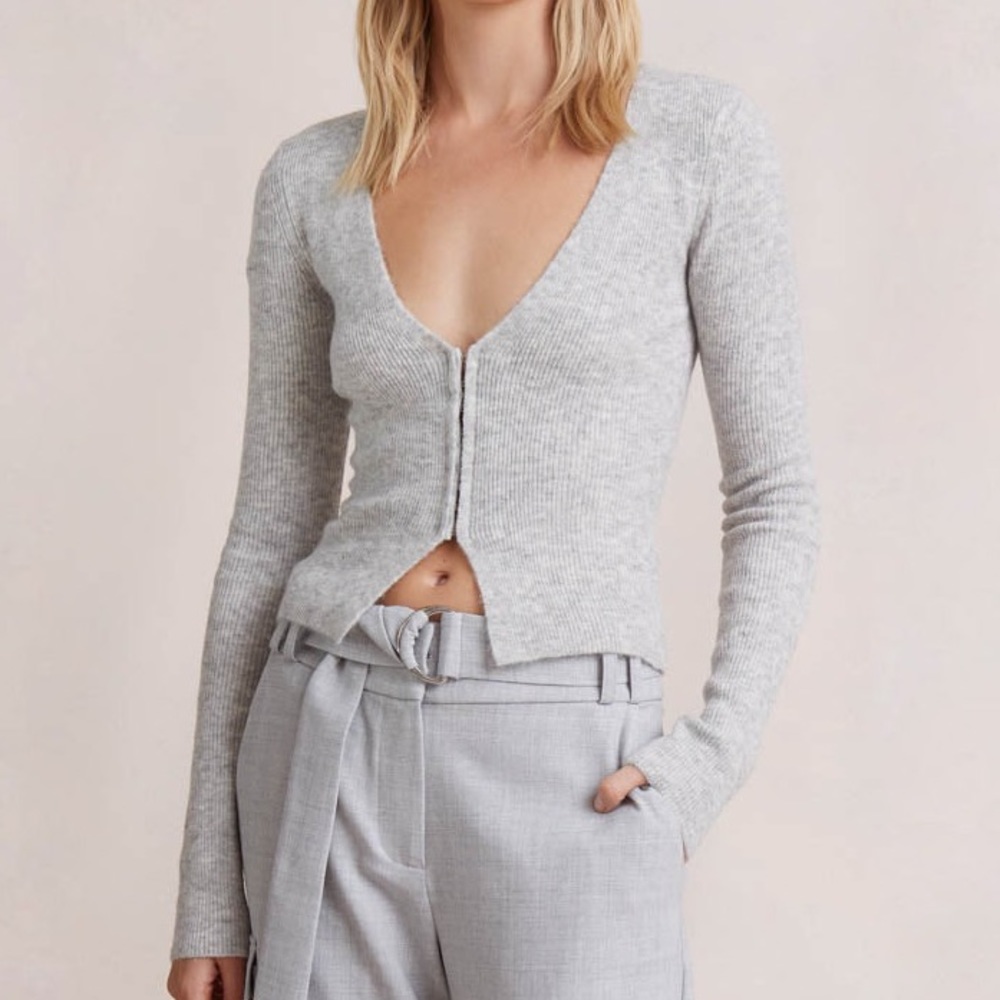 BEC + BRIDGE - JACINTA KNIT CARDIGAN - GREY MARLE Size S